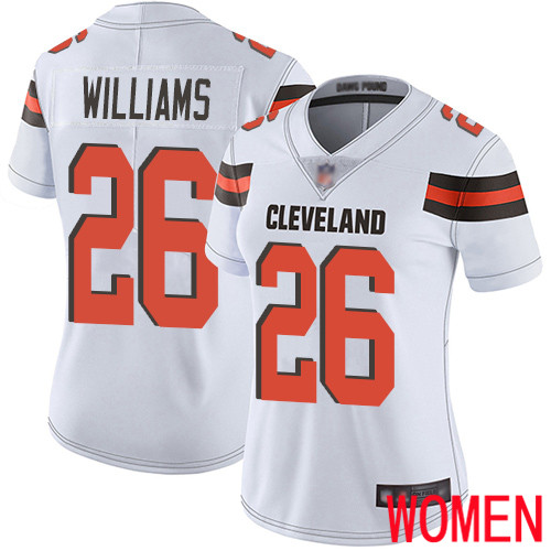 Cleveland Browns Greedy Williams Women White Limited Jersey #26 NFL Football Road Vapor Untouchable->youth nfl jersey->Youth Jersey
